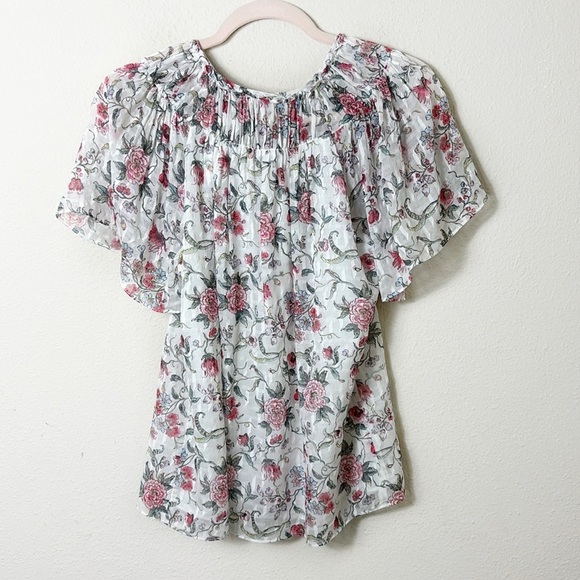 Rebecca Taylor Esmee Floral Top Silk Cotton Blend lined blouse size 6 - Picture 10 of 10